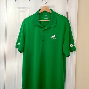 Adidas Men's Vibrant Green Polo Shirt